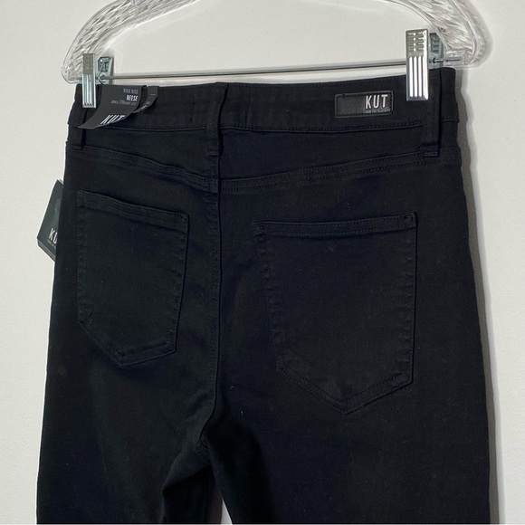 Kut From the Kloth Reese Black Button Fly High Rise Ankle Straight Leg Jeans - Picture 6 of 10